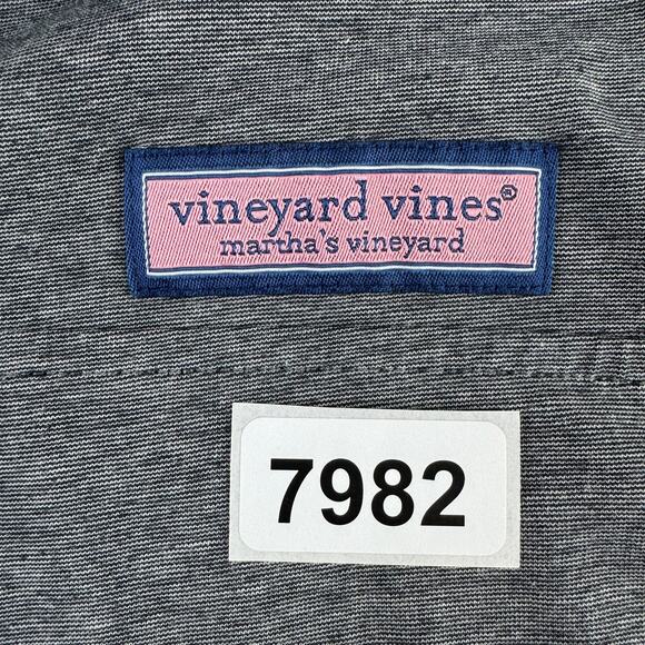 Vineyard Vines Gray Pima Edgartown 1/4 Zip Pullover Shep Shirt Size Medium - Picture 12 of 12